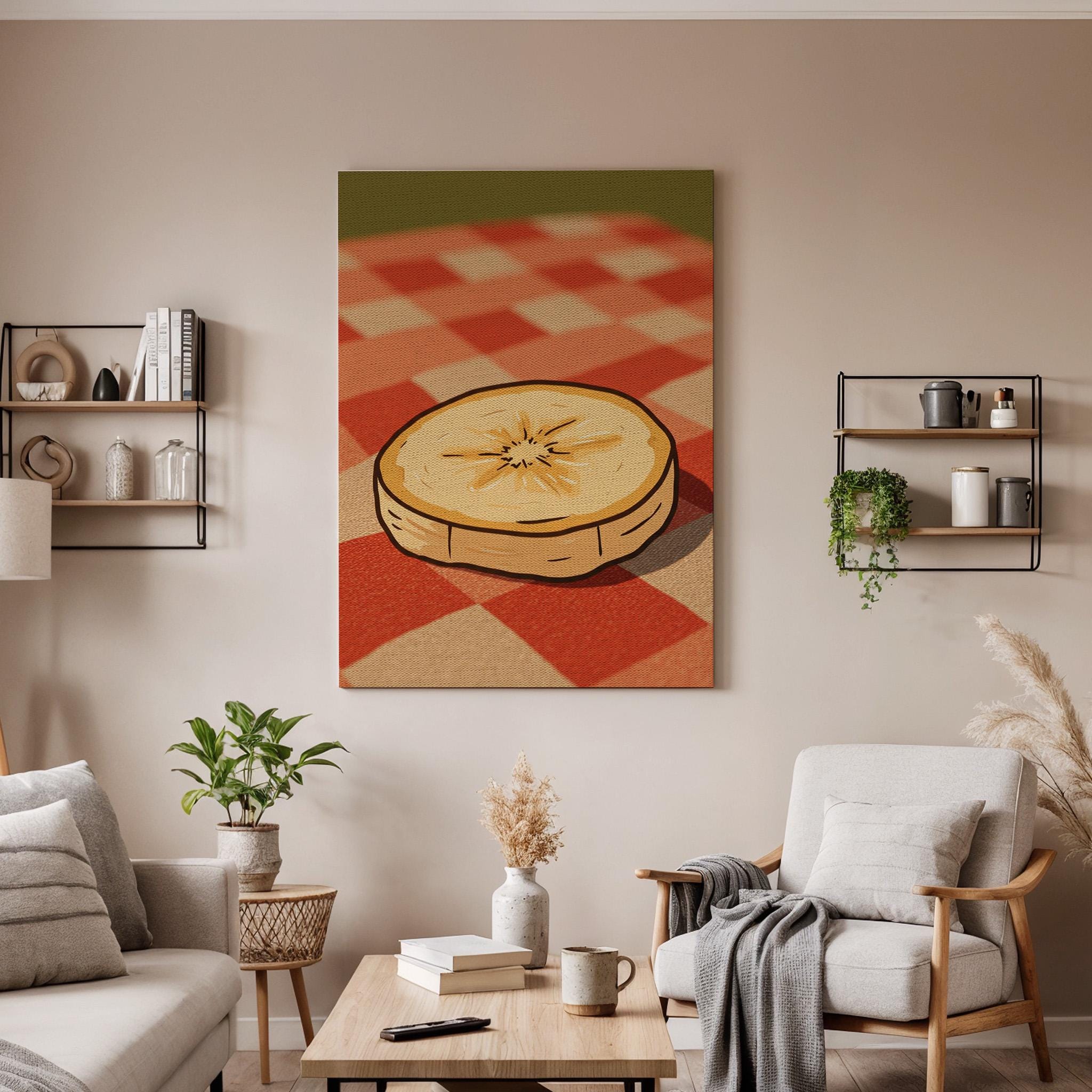 Banana Slice Canvas Print, Rustic Kitchen Wall Art, Farmhouse Decor