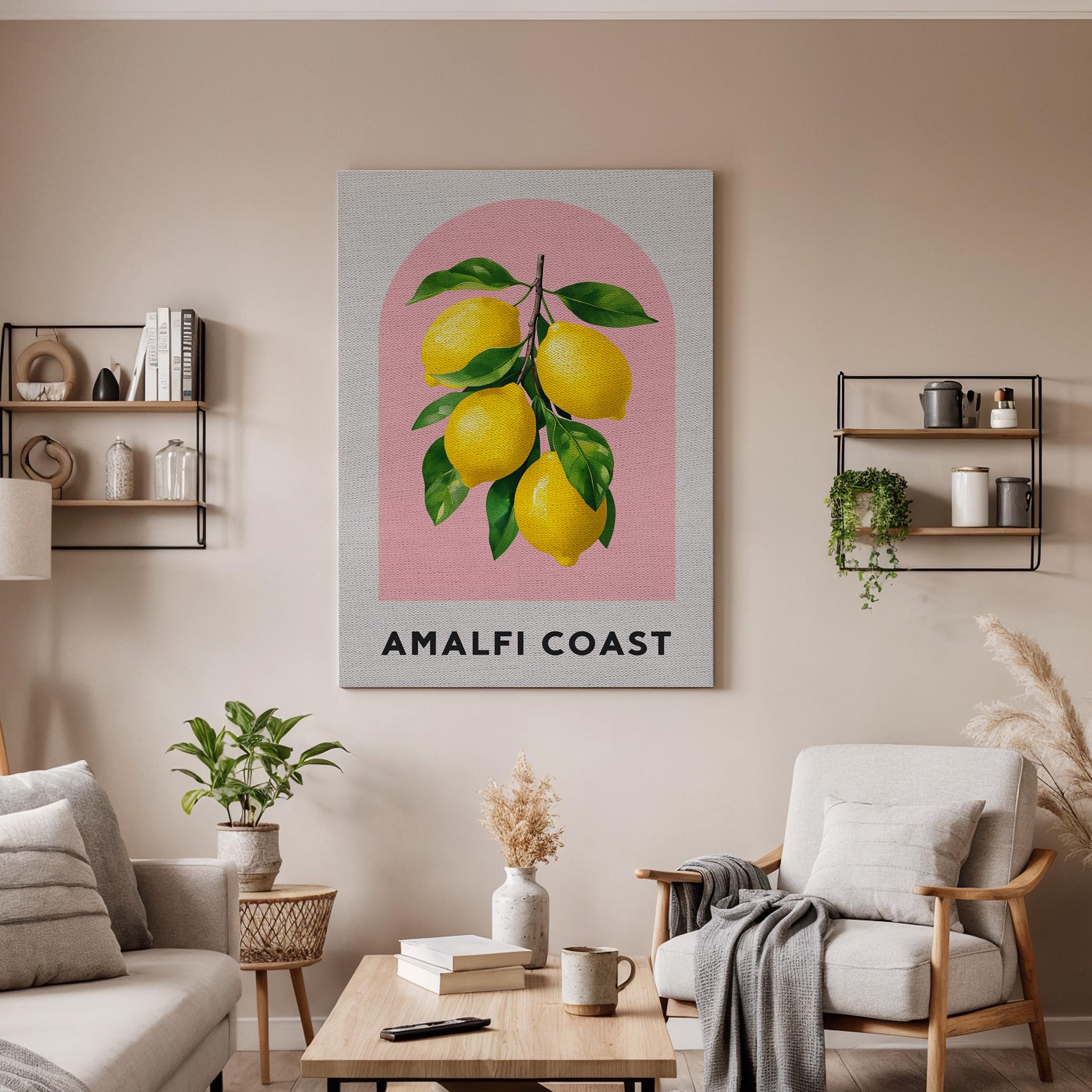 Amalfi Coast Lemons Canvas Print, Italian Kitchen Wall Art