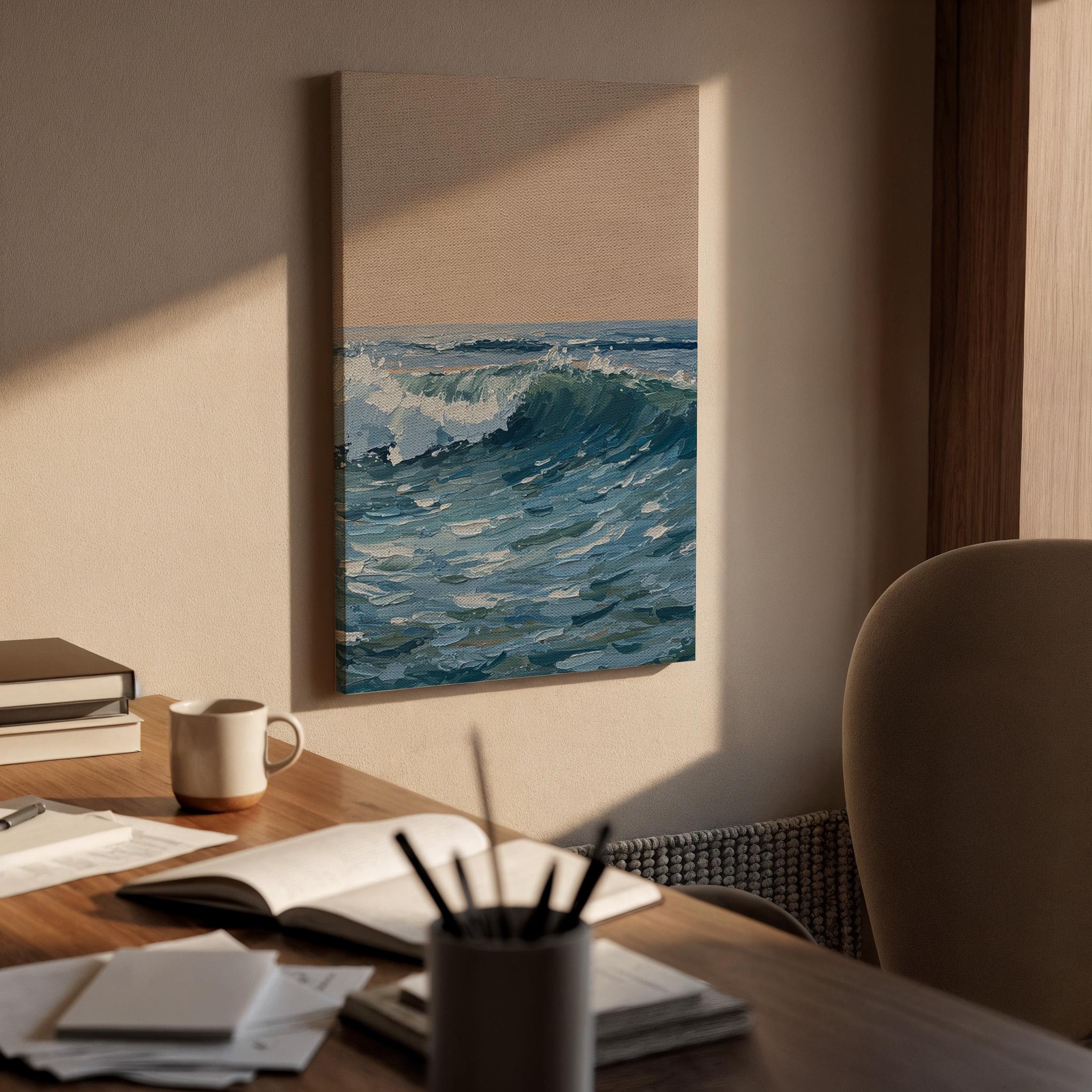 Ocean Wave Canvas Print, Framed Coastal Seascape Art