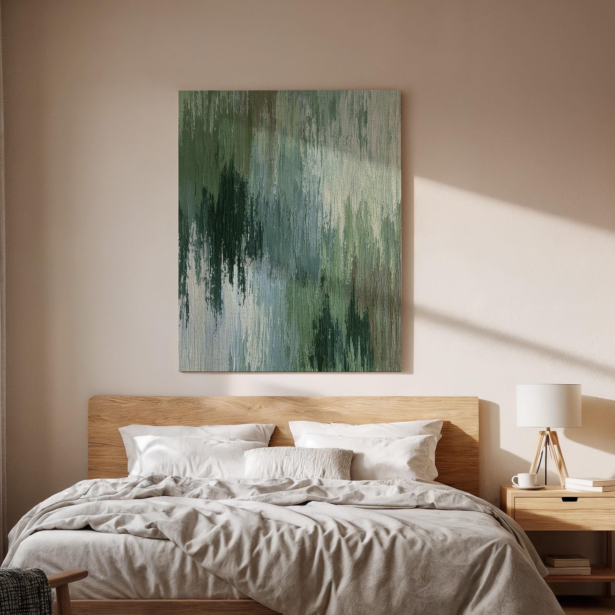 Abstract Green Canvas, Modern Abstract Wall Art, Green Texture Canvas Decor, Minimalist Nature Inspired Artwork, Contemporary Wall Decor