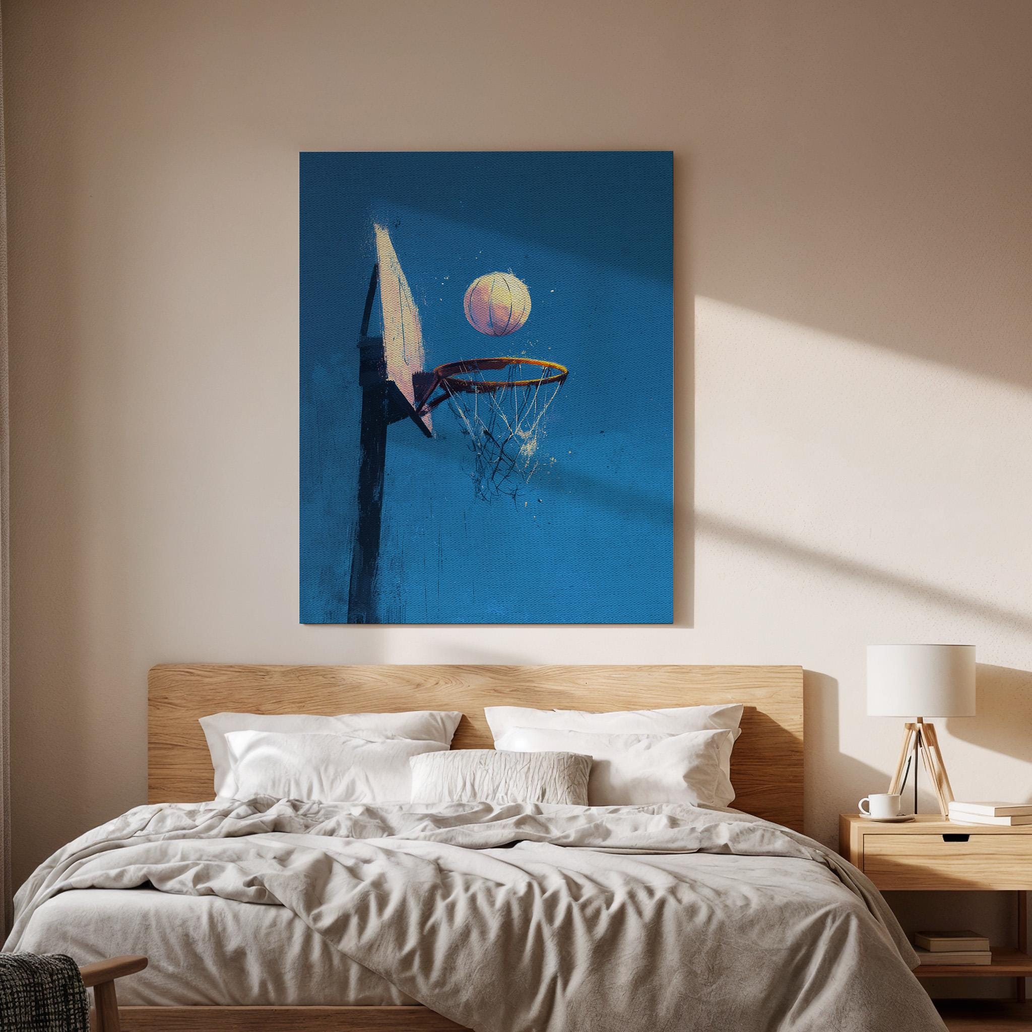 Basketball Canvas Wall Art, Basketball Hoop Canvas Decor, Sports Wall Art Canvas, Basketball Player Room Decor, Modern Sports Artwork