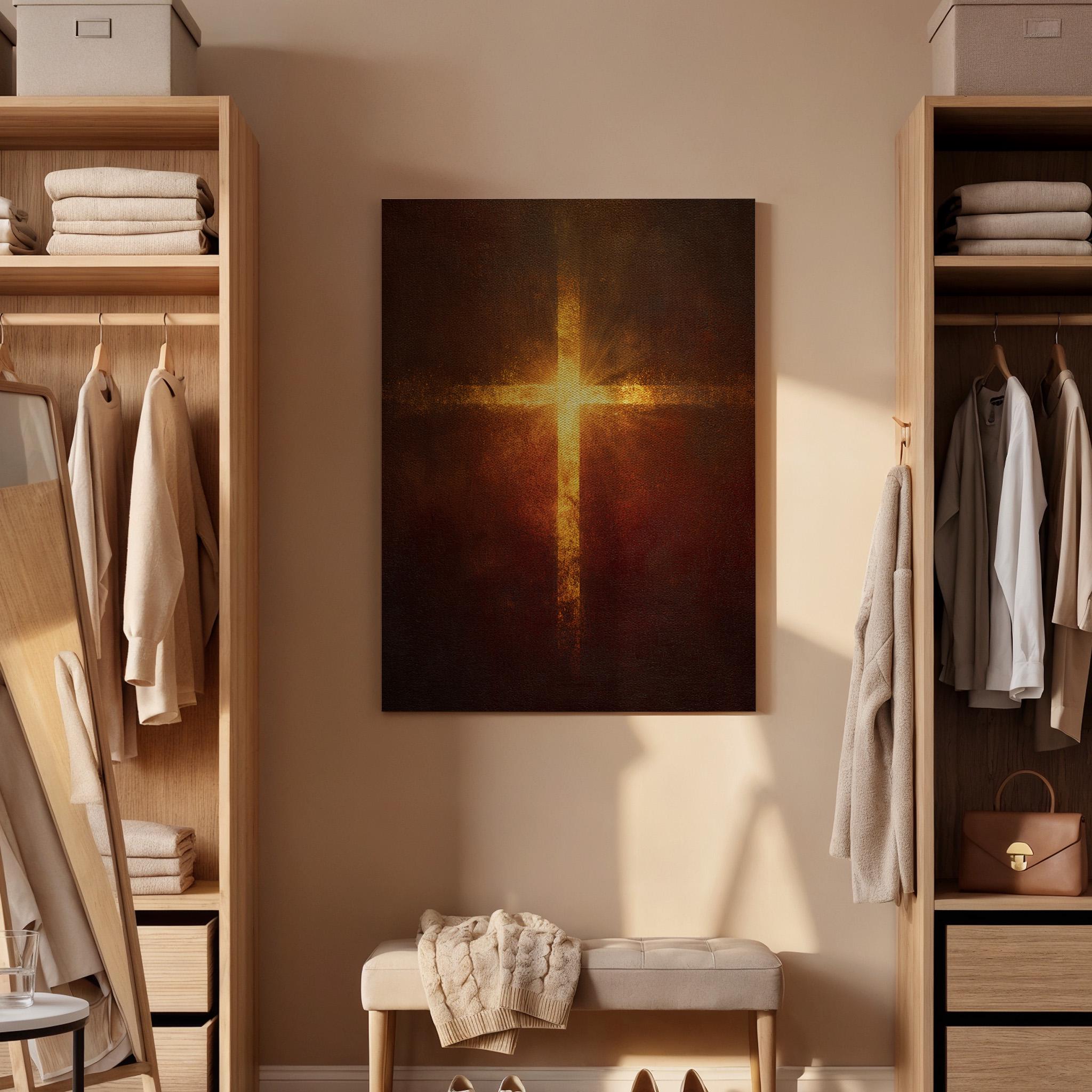 Christian Cross Canvas, Jesus Cross Wall Art, Faith Religious Canvas Decor, Christian Wall Artwork, Spiritual Cross Wall Decor, New Home Art