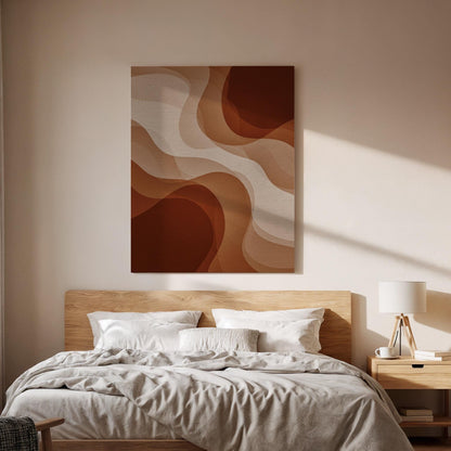 Minimal Abstract Earth Tone Canvas Wall Art, Warm Geometric Shapes Print, Framed Modern Boho Decor for Living Room, Bedroom or Office
