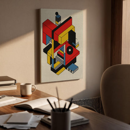 Geometric Color Block Canvas Art, Bold Modern Print