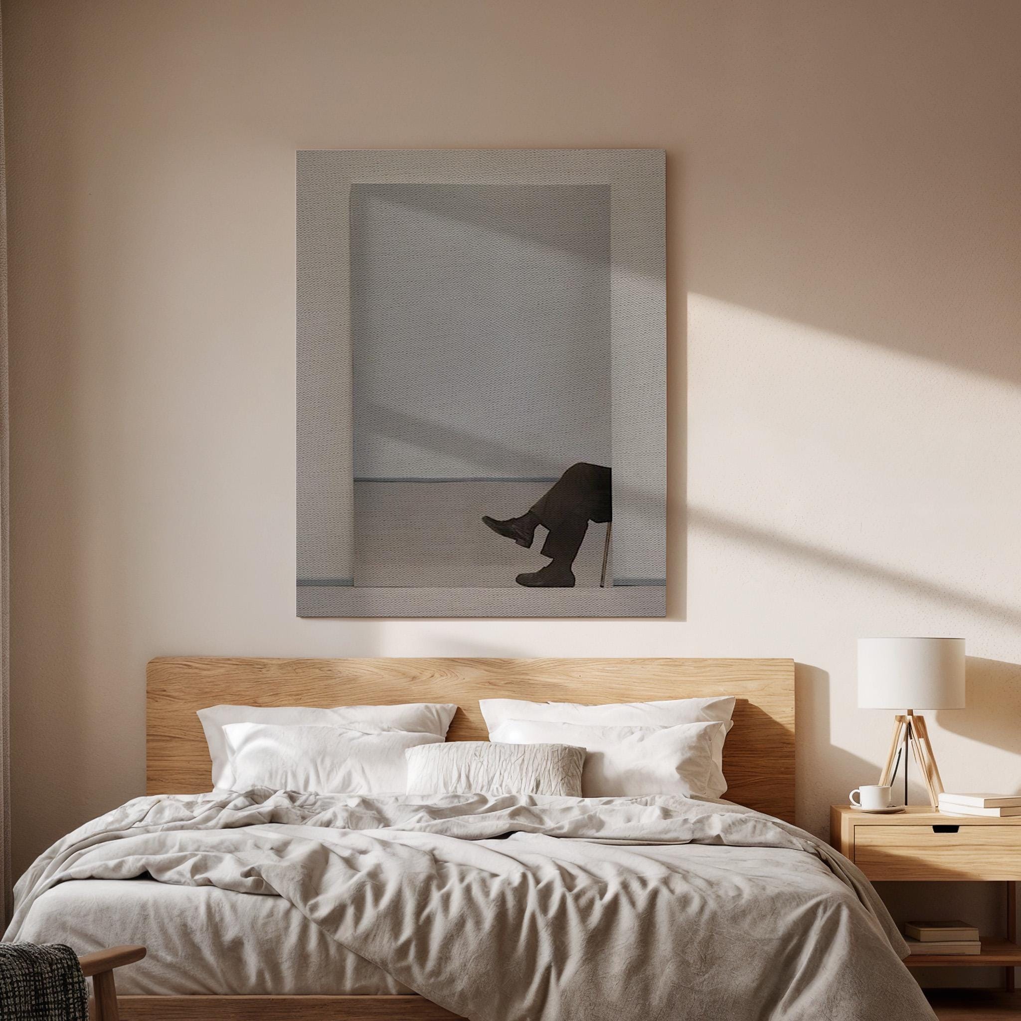 Minimalist Framed Canvas Art, Abstract Figure Print, Modern Decor
