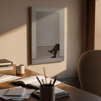 Minimalist Framed Canvas Art, Abstract Figure Print, Modern Decor
