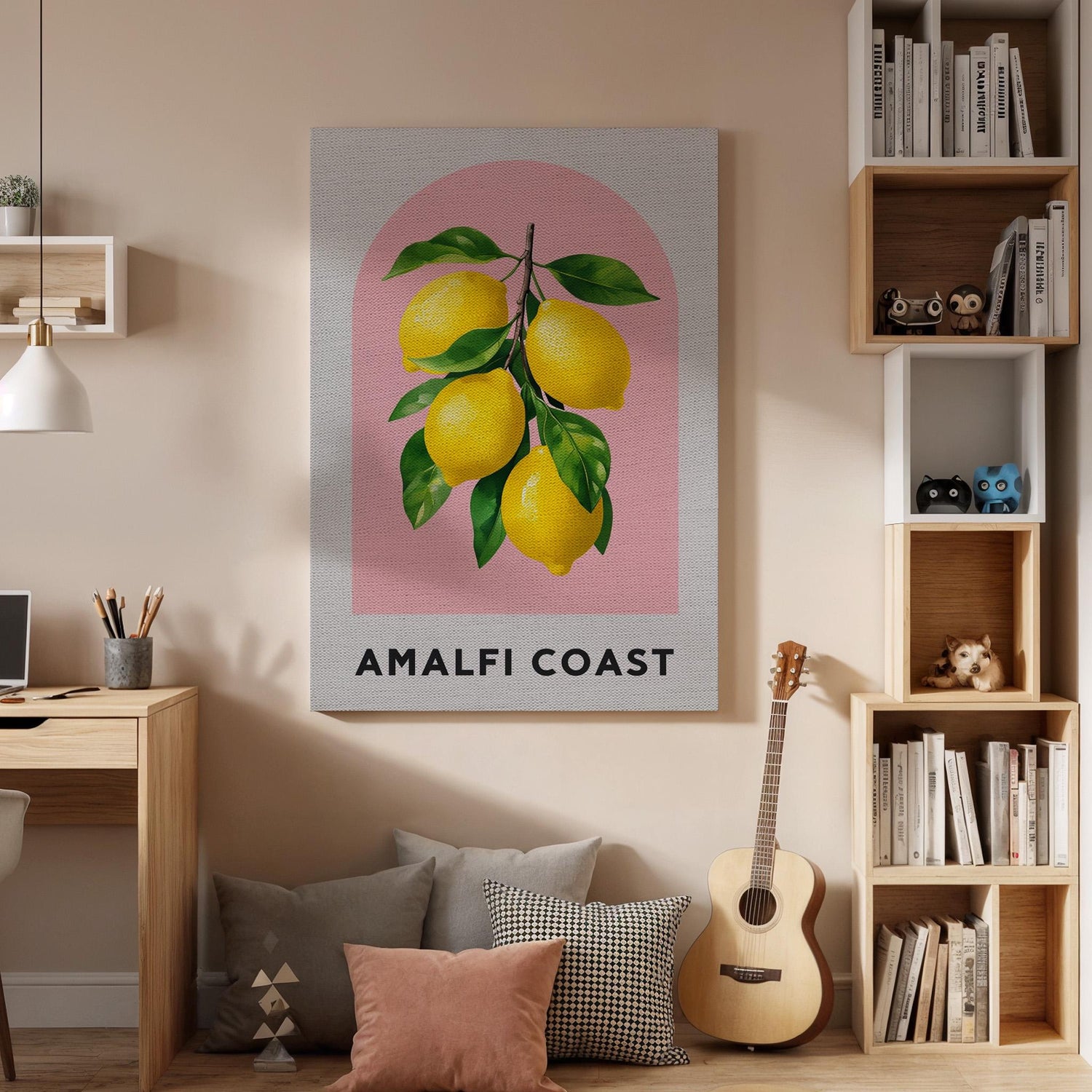 Amalfi Coast Lemons Canvas Print, Italian Kitchen Wall Art