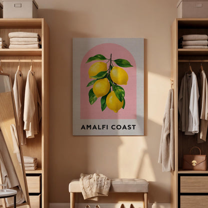 Amalfi Coast Lemons Canvas Print, Italian Kitchen Wall Art