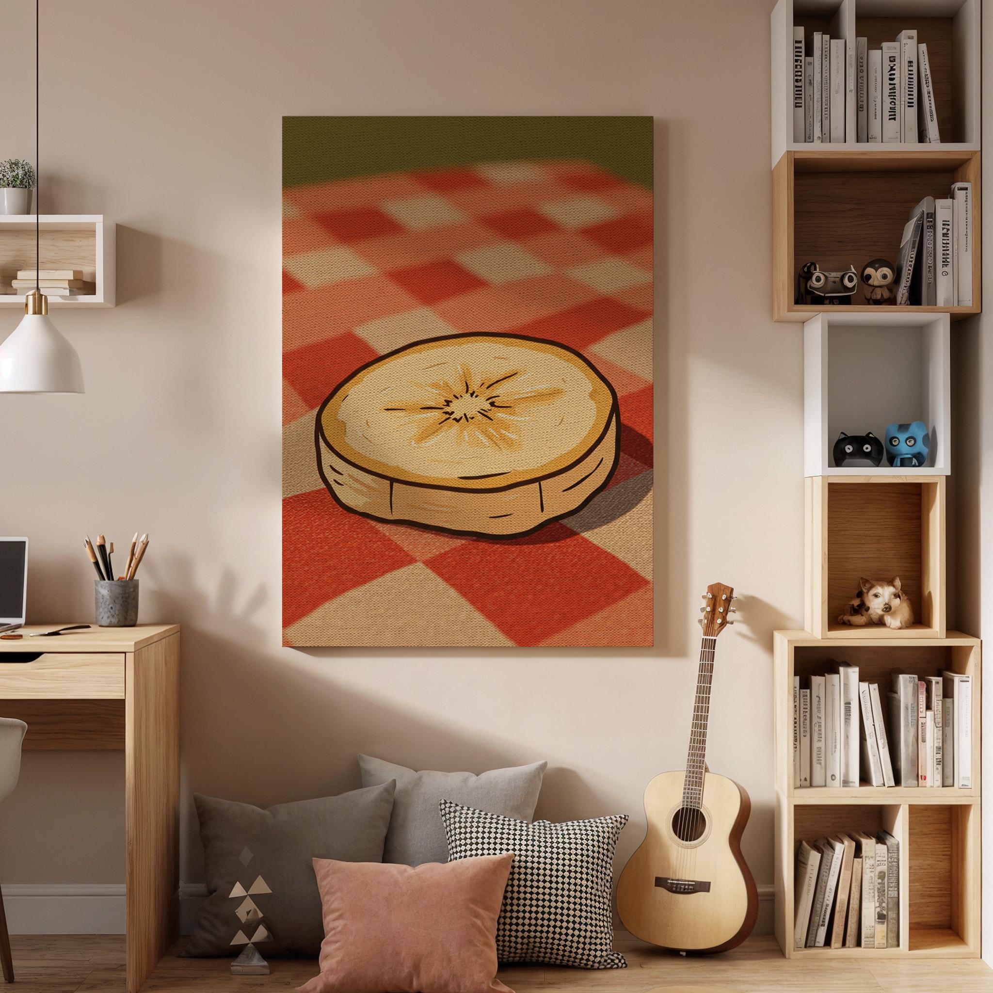 Banana Slice Canvas Print, Rustic Kitchen Wall Art, Farmhouse Decor