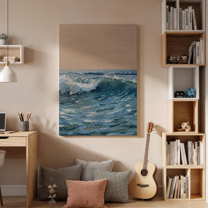 Ocean Wave Canvas Print, Framed Coastal Seascape Art