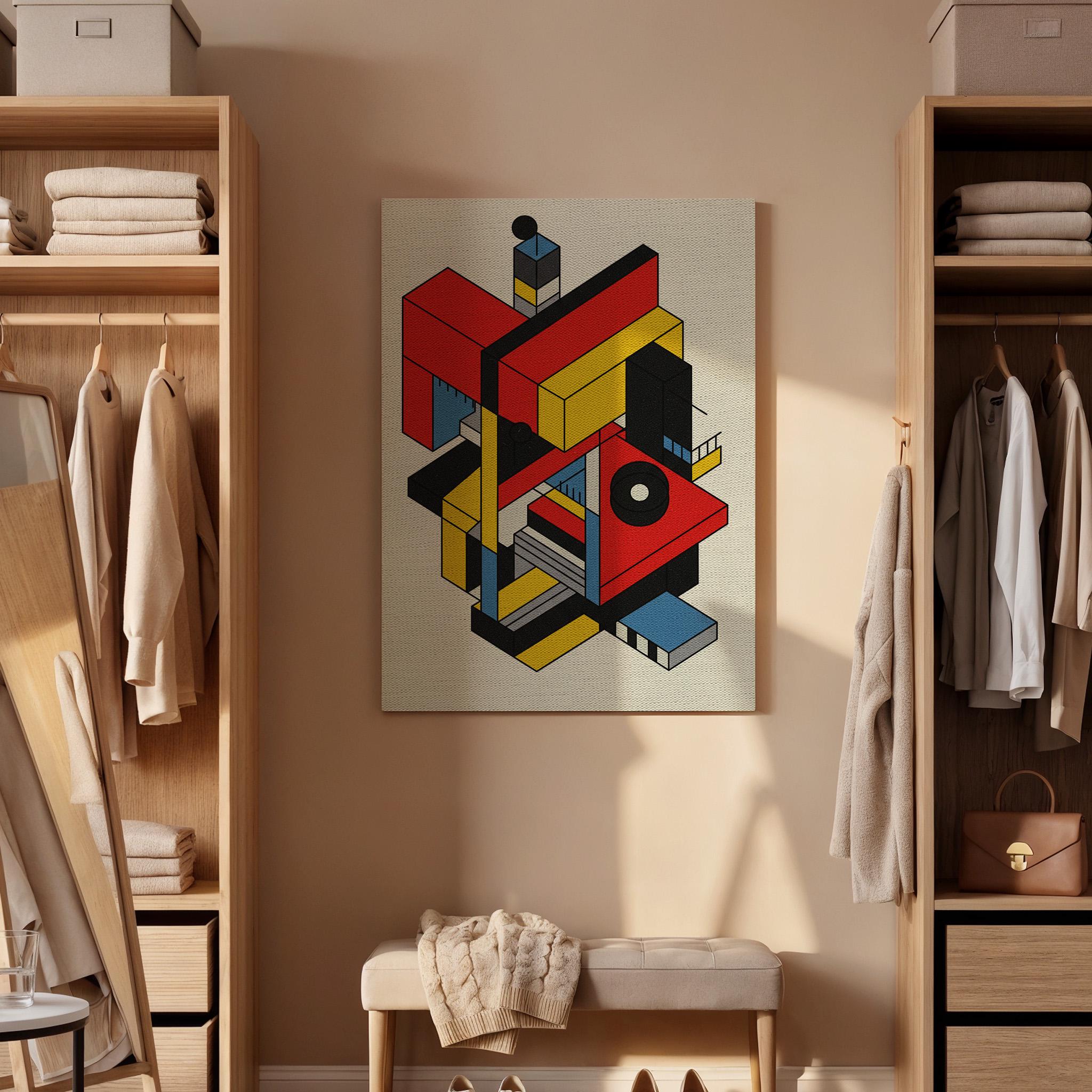 Geometric Color Block Canvas Art, Bold Modern Print