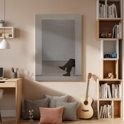Minimalist Framed Canvas Art, Abstract Figure Print, Modern Decor