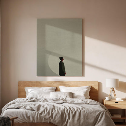 Minimalist Figure Canvas Wall Art Modern Silhouette Print Abstract Neutral Tones Poster Contemporary Home Decor Meditation Zen Artwork Gift