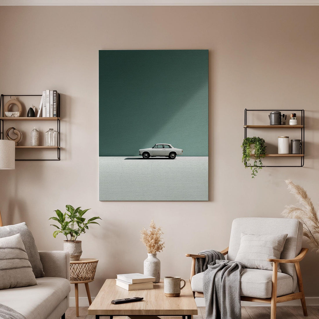 Minimalist Retro Car Canvas Wall Art Vintage Automobile Poster Modern Abstract Print Stylish Home Office Decor Gift for Car Lovers