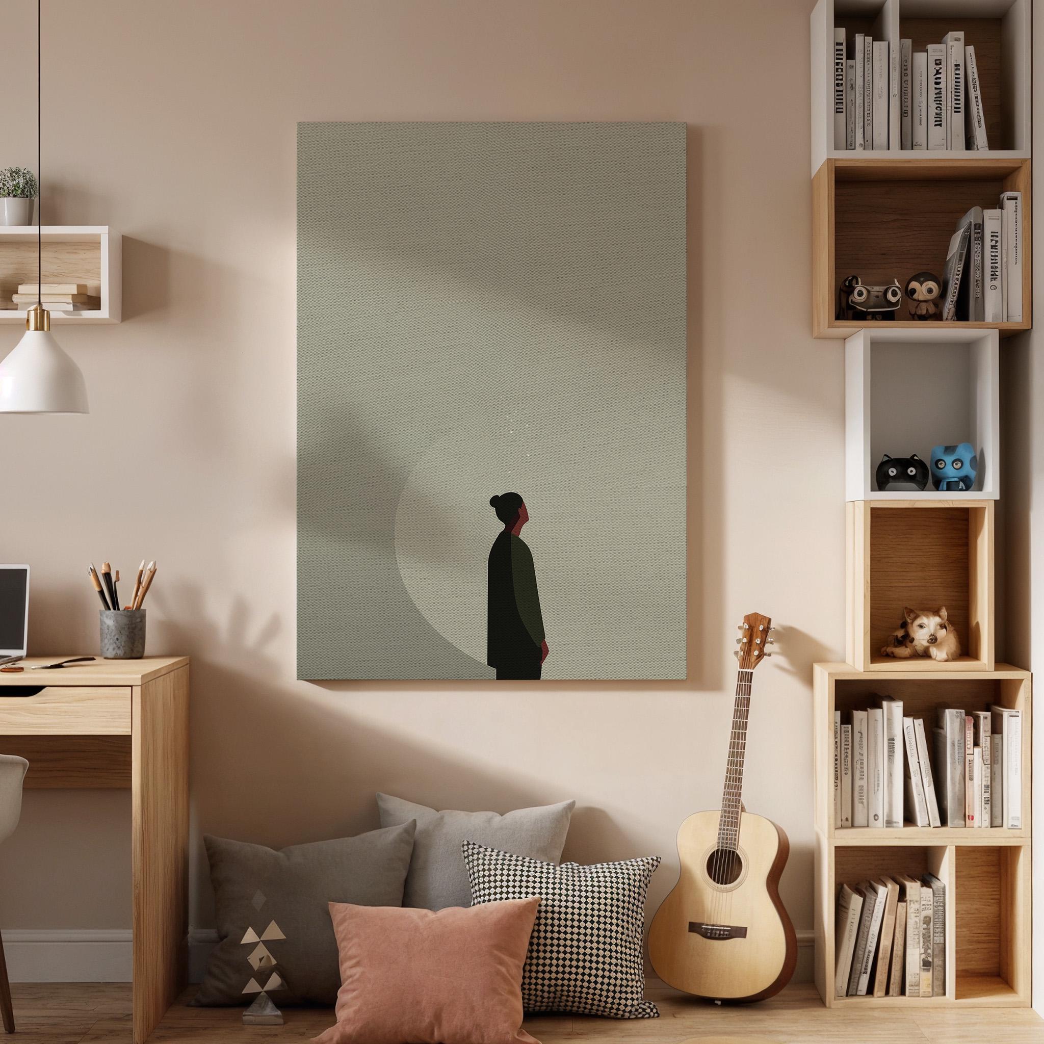 Minimalist Figure Canvas Wall Art Modern Silhouette Print Abstract Neutral Tones Poster Contemporary Home Decor Meditation Zen Artwork Gift