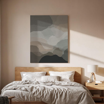 Abstract Landscape, Earth Tone Canvas Art, Modern Neutral Wall Decor, Scandinavian Minimal Design, Calm Office Home Interior, Framed Canvas