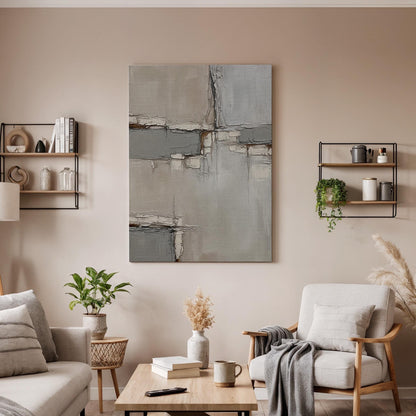Abstract Neutral Canvas, Textured Wall Art, Modern Minimalist Painting, Bedroom Living Room Decor, Office Wall Art, Large Framed Canvas