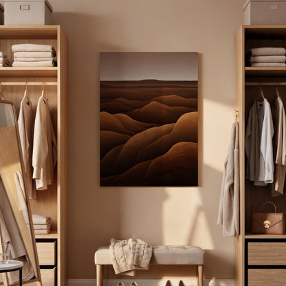 Desert Dune Canvas Art, Earth Tone Landscape Decor, Warm Modern Wall Design, Bedroom Interior Styling, Natural Calm Aesthetic, Framed Canvas