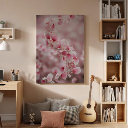 Pink Blossom Floral, Soft Romantic Canvas Art, Modern Bedroom Wall Decor, Elegant Feminine Interior Style, Framed Canvas Decor, New Decor