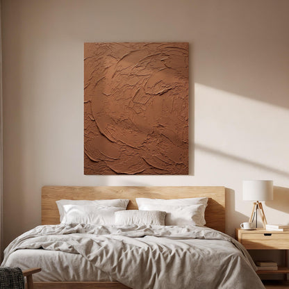 Textured Earth Tone Framed Canvas Art, Minimal Abstract Plaster Wall Decor, Warm Neutral Modern Artwork, Contemporary Framed Home Art