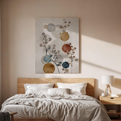 Botanical Abstract Canvas, Boho Floral Wall Art, Neutral Botanical Canvas Decor, Modern Minimalist Nature Artwork, Canvas Wall Art