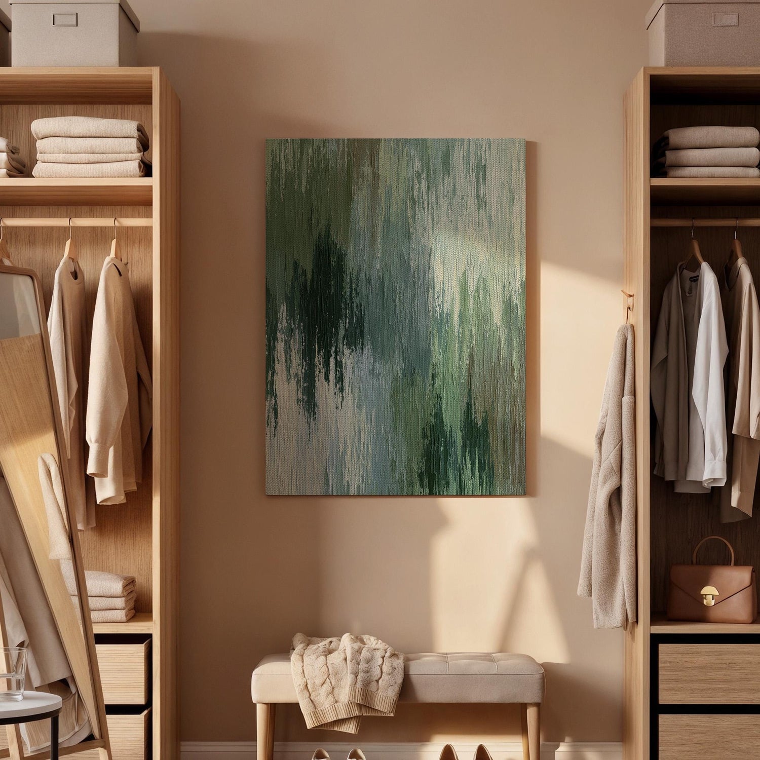 Abstract Green Canvas, Modern Abstract Wall Art, Green Texture Canvas Decor, Minimalist Nature Inspired Artwork, Contemporary Wall Decor