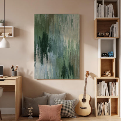 Abstract Green Canvas, Modern Abstract Wall Art, Green Texture Canvas Decor, Minimalist Nature Inspired Artwork, Contemporary Wall Decor
