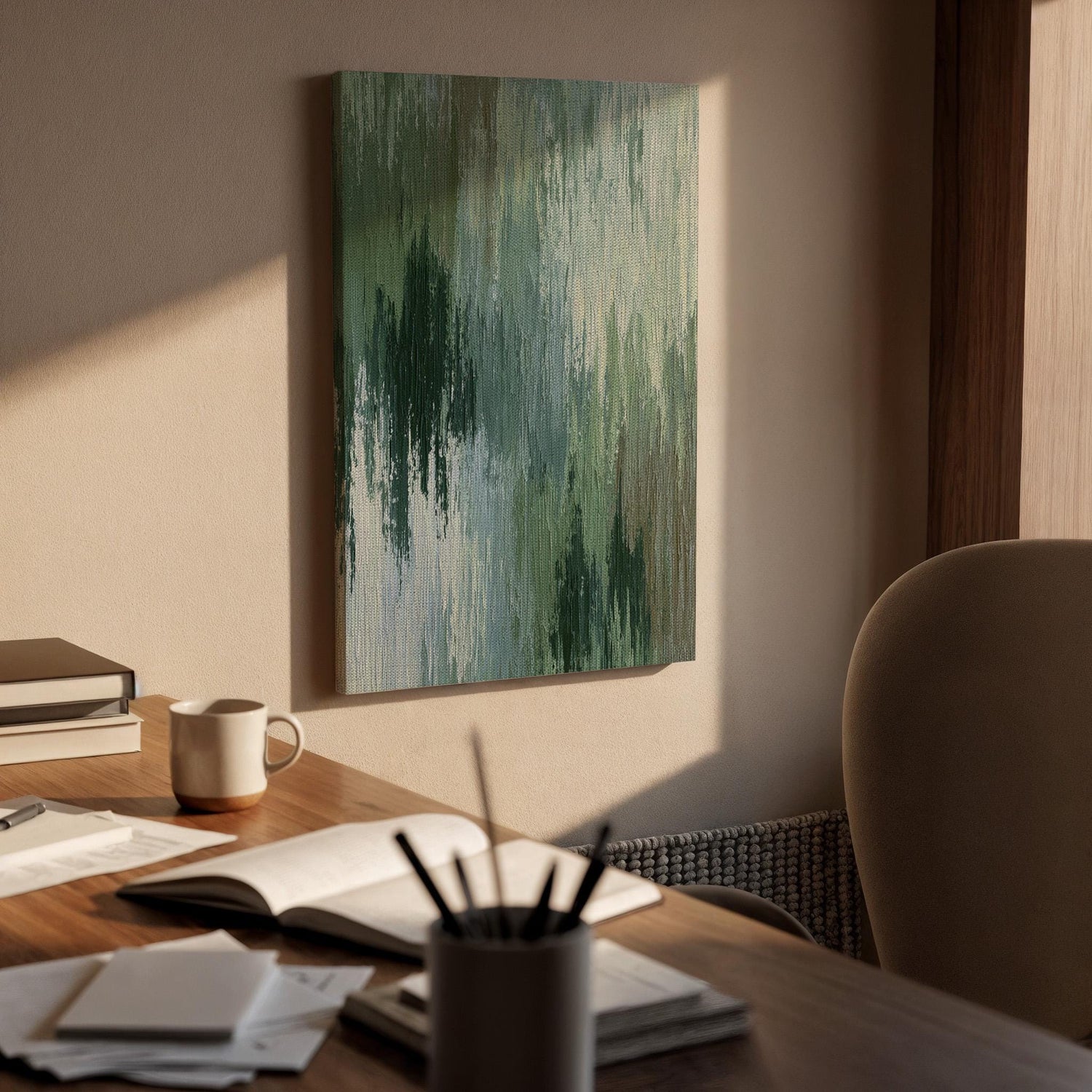 Abstract Green Canvas, Modern Abstract Wall Art, Green Texture Canvas Decor, Minimalist Nature Inspired Artwork, Contemporary Wall Decor