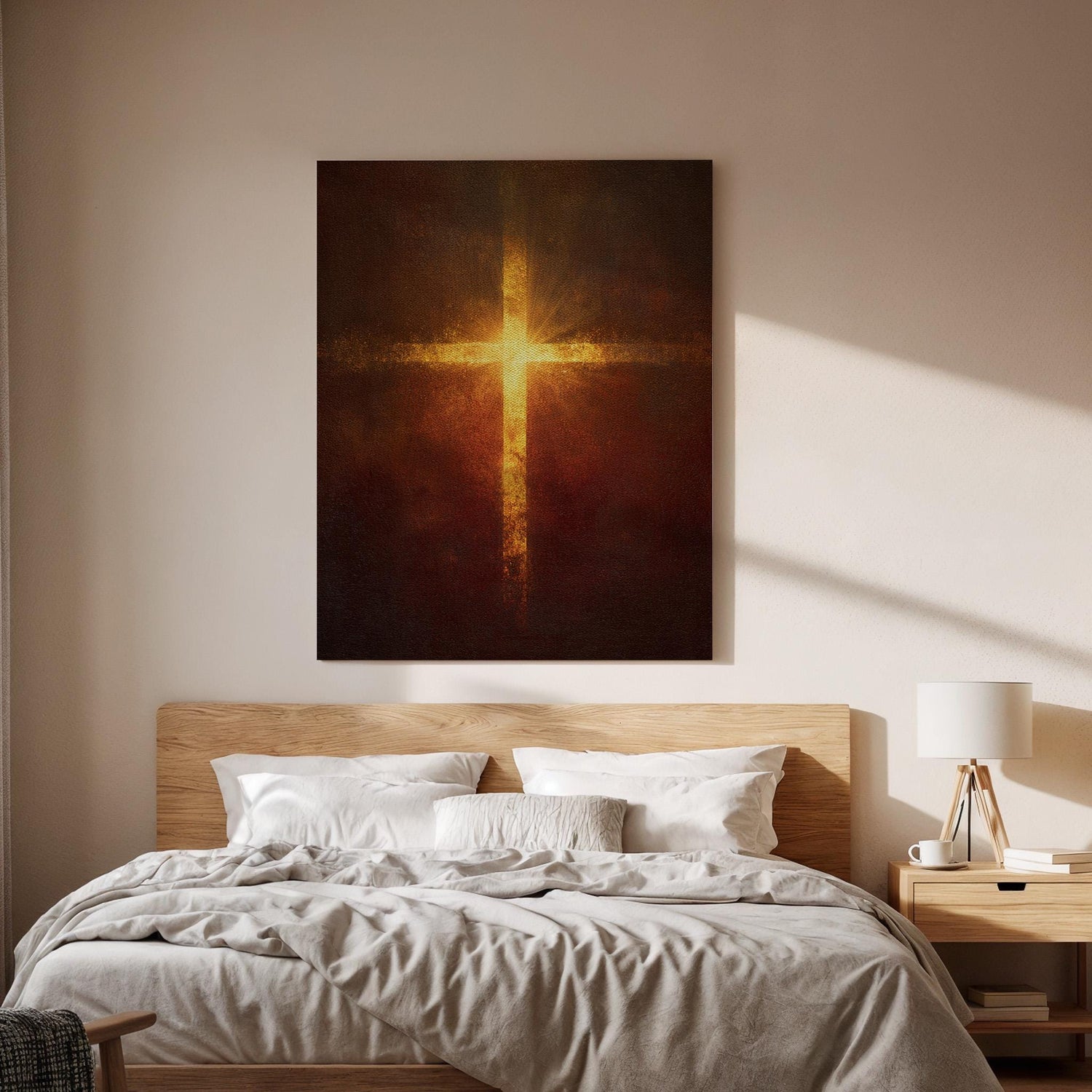 Christian Cross Canvas, Jesus Cross Wall Art, Faith Religious Canvas Decor, Christian Wall Artwork, Spiritual Cross Wall Decor, New Home Art