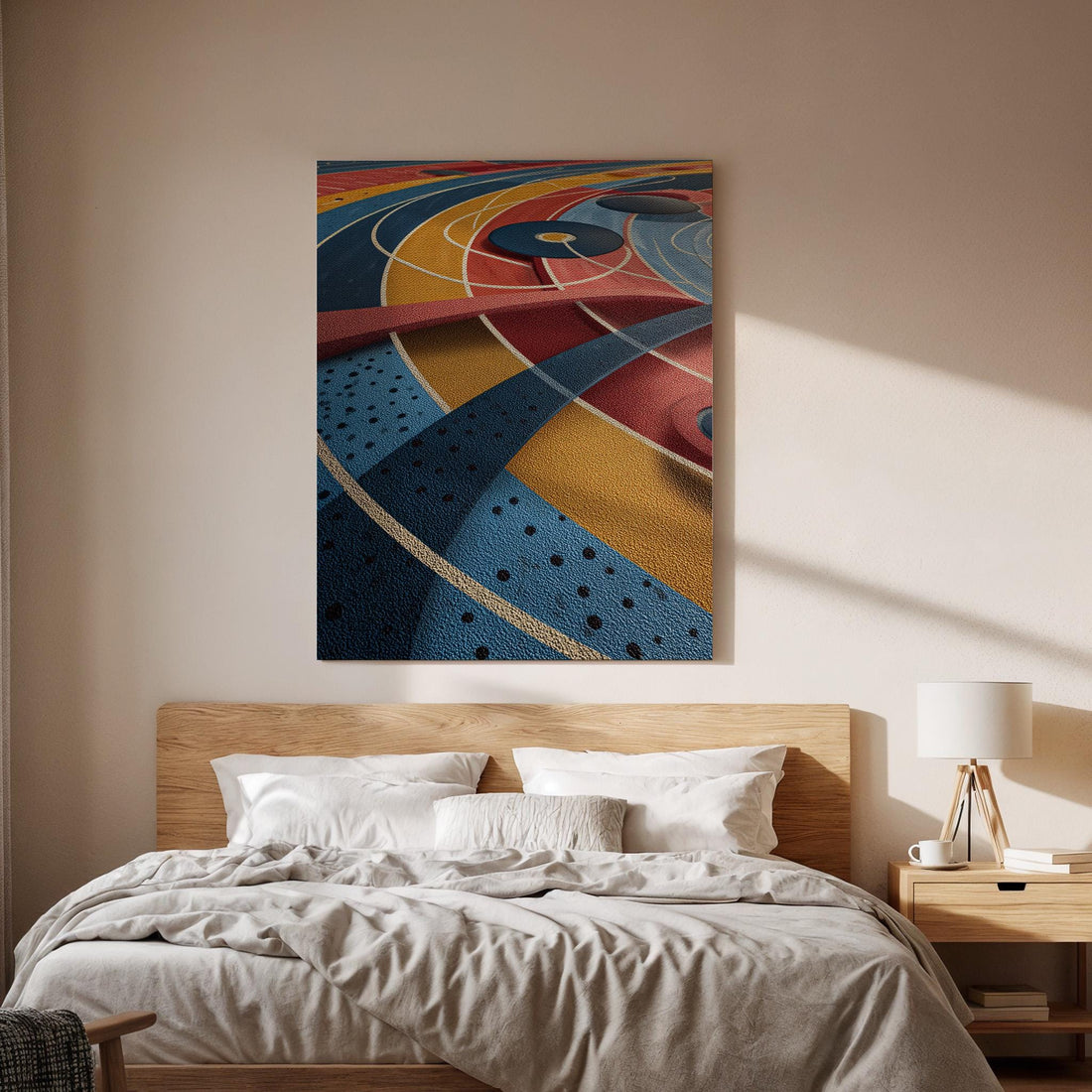 Abstract Vinyl Record Canvas Wall Art, Retro Music Canvas Decor, Colorful Geometric Turntable Artwork, Modern Music Lover Wall Decor