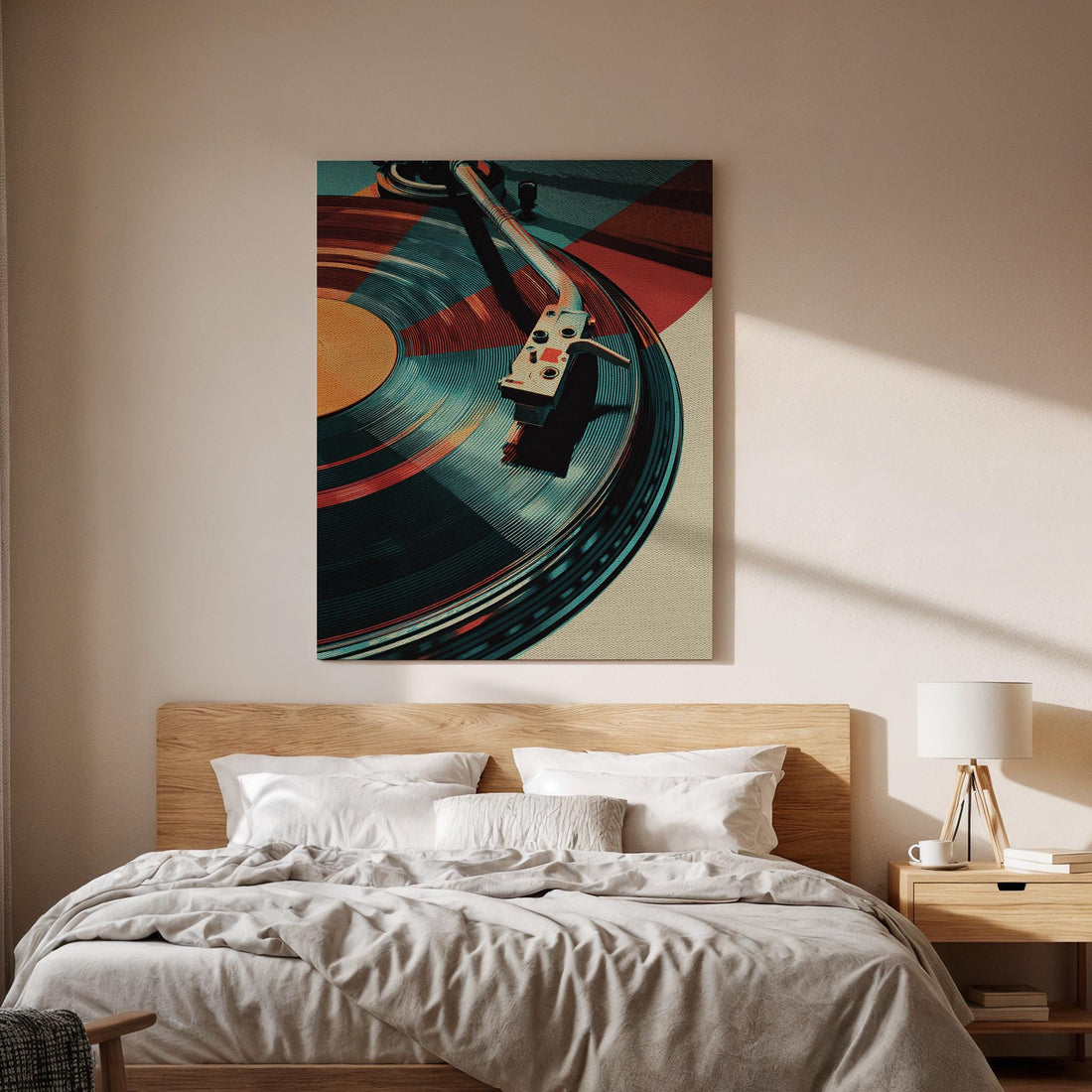 Vintage Vinyl Record Canvas Wall Art, Retro Turntable Canvas Decor, Music Lover Vinyl Artwork, Classic Record Player Wall Decor, Home Art