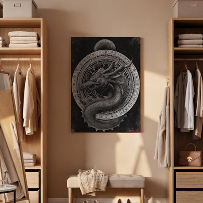 Dragon Canvas Wall Art, Mythical Dragon Fantasy Canvas Decor, Dark Medieval Dragon Artwork, Gothic Fantasy Creature Wall Art, Canvas Artwork