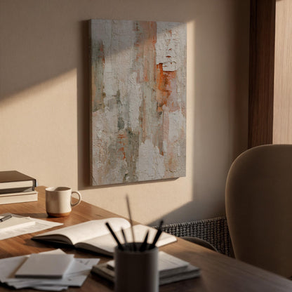 Abstract Textured Canvas Wall Art, Modern Neutral Abstract Artwork, Beige and Orange Contemporary Art, Rustic Textured Canvas Decor