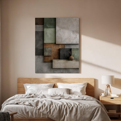 Abstract Geometric Canvas Wall Art, Neutral Tones Modern Wall Decor, Minimalist Geometric Design, Contemporary Art, Scandinavian Abstract
