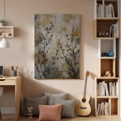 Blossoming Branches Canvas Art, Spring Floral Wall Decor, Elegant Cherry Blossom Canvas, Nature-Inspired Artwork, Tranquil Bedroom Art