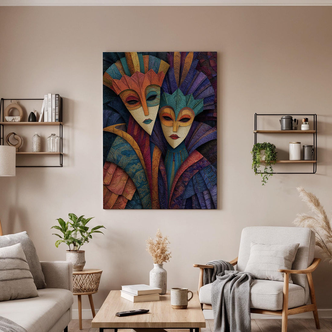 Venetian Mask Canvas Wall Art, Colorful Masquerade Mask Canvas Decor, Carnival Mask Artwork, Festival Mask Wall Decor, Canvas Wall Art