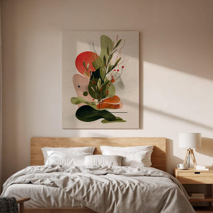 Abstract Botanical Canvas Wall Art, Minimalist Leaf Canvas Decor, Modern Nature Inspired Canvas Artwork, Contemporary Plant Wall Decor