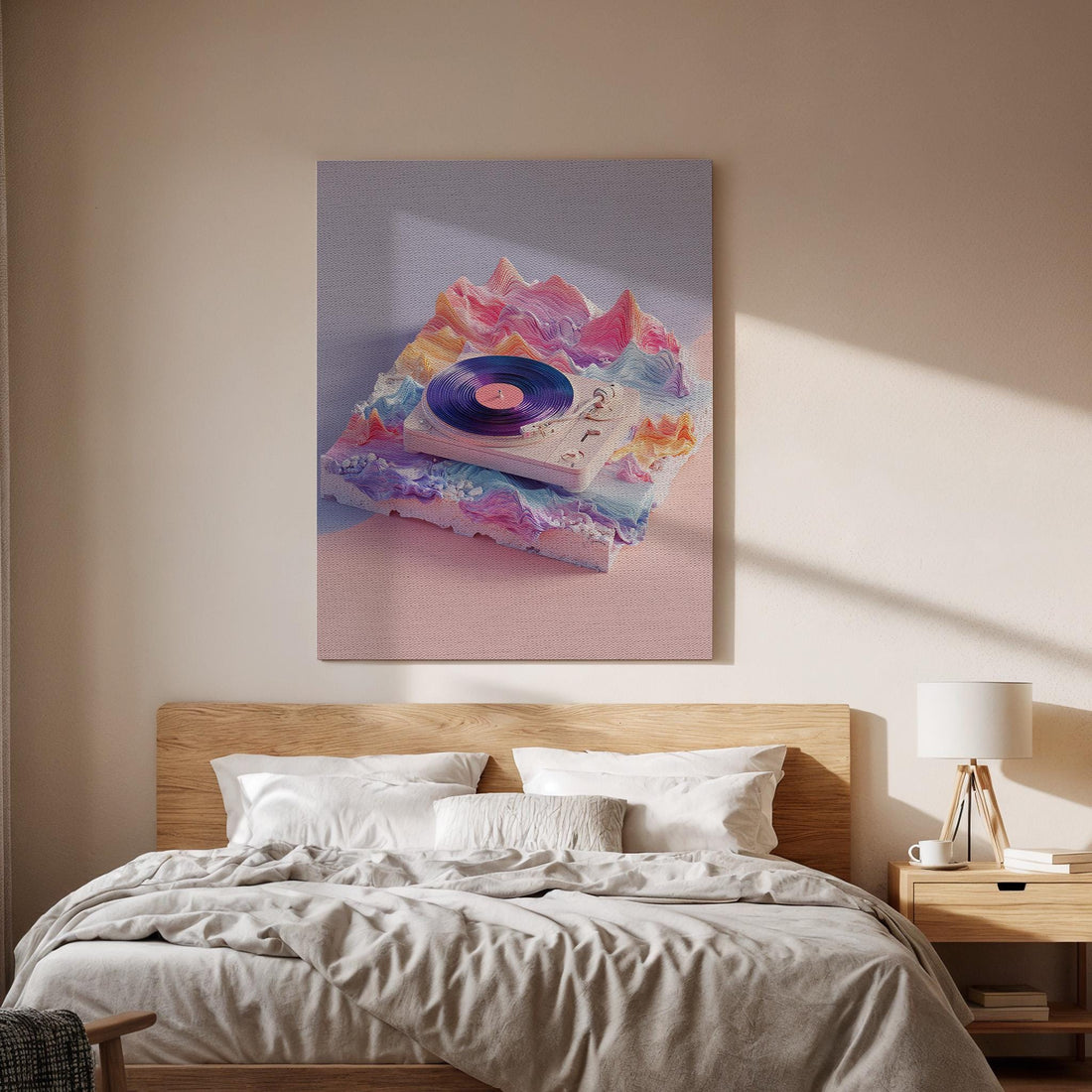 Vinyl Record Canvas Wall Art, Retro Turntable Music Canvas Decor, Vintage Vinyl Player Artwork, Aesthetic Music Lover Wall Decor, Home Art