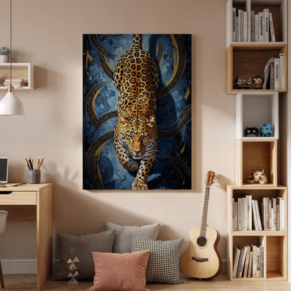 Leopard Canvas Wall Art, Luxury Wild Animal Canvas Decor, Modern Big Cat Artwork, Dramatic Leopard Wall Decor for Living Room, New Home Gift
