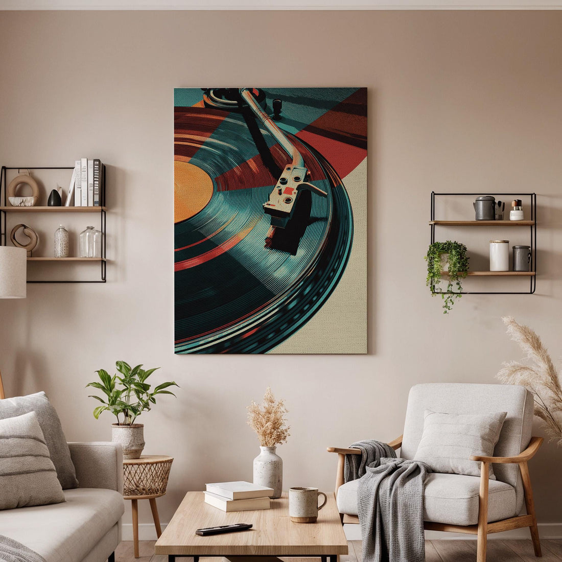 Vintage Vinyl Record Canvas Wall Art, Retro Turntable Canvas Decor, Music Lover Vinyl Artwork, Classic Record Player Wall Decor, Home Art