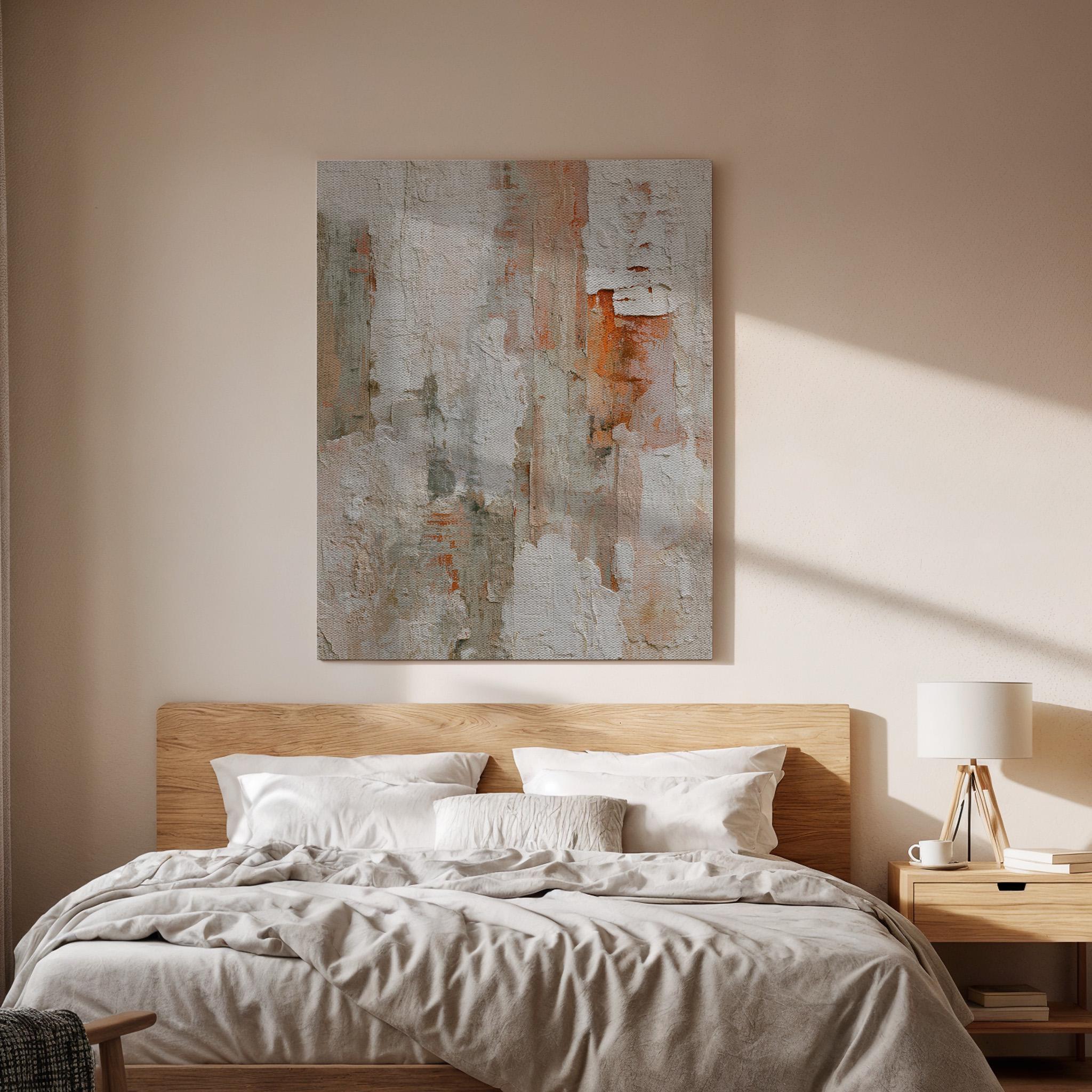 Abstract Textured Canvas Wall Art, Modern Neutral Abstract Artwork, Beige and Orange Contemporary Art, Rustic Textured Canvas Decor