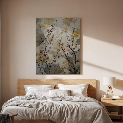 Blossoming Branches Canvas Art, Spring Floral Wall Decor, Elegant Cherry Blossom Canvas, Nature-Inspired Artwork, Tranquil Bedroom Art