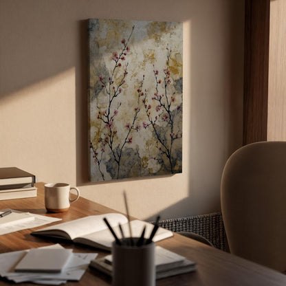 Blossoming Branches Canvas Art, Spring Floral Wall Decor, Elegant Cherry Blossom Canvas, Nature-Inspired Artwork, Tranquil Bedroom Art
